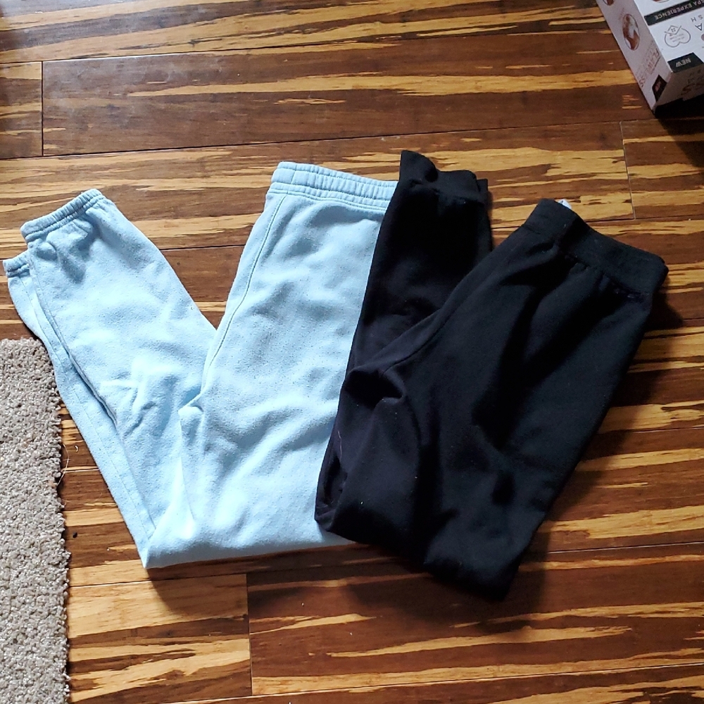 Kids' Black and Light Blue Bottoms